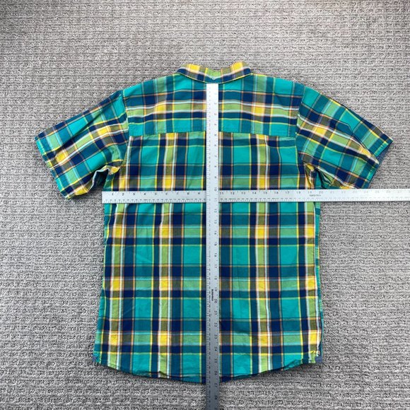 Levi's Shirt Boys Extra Large XL 13-15 Years Green Yellow Blue Plaid Button Up - Picture 8 of 10